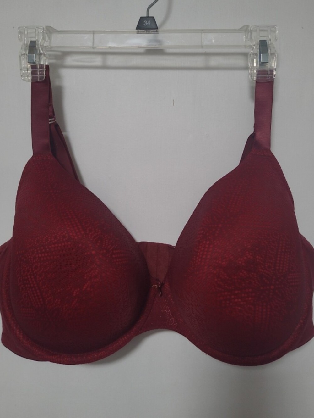 Cacique Burgundy Lace Lightly Lined T-Shirt Bra 40F